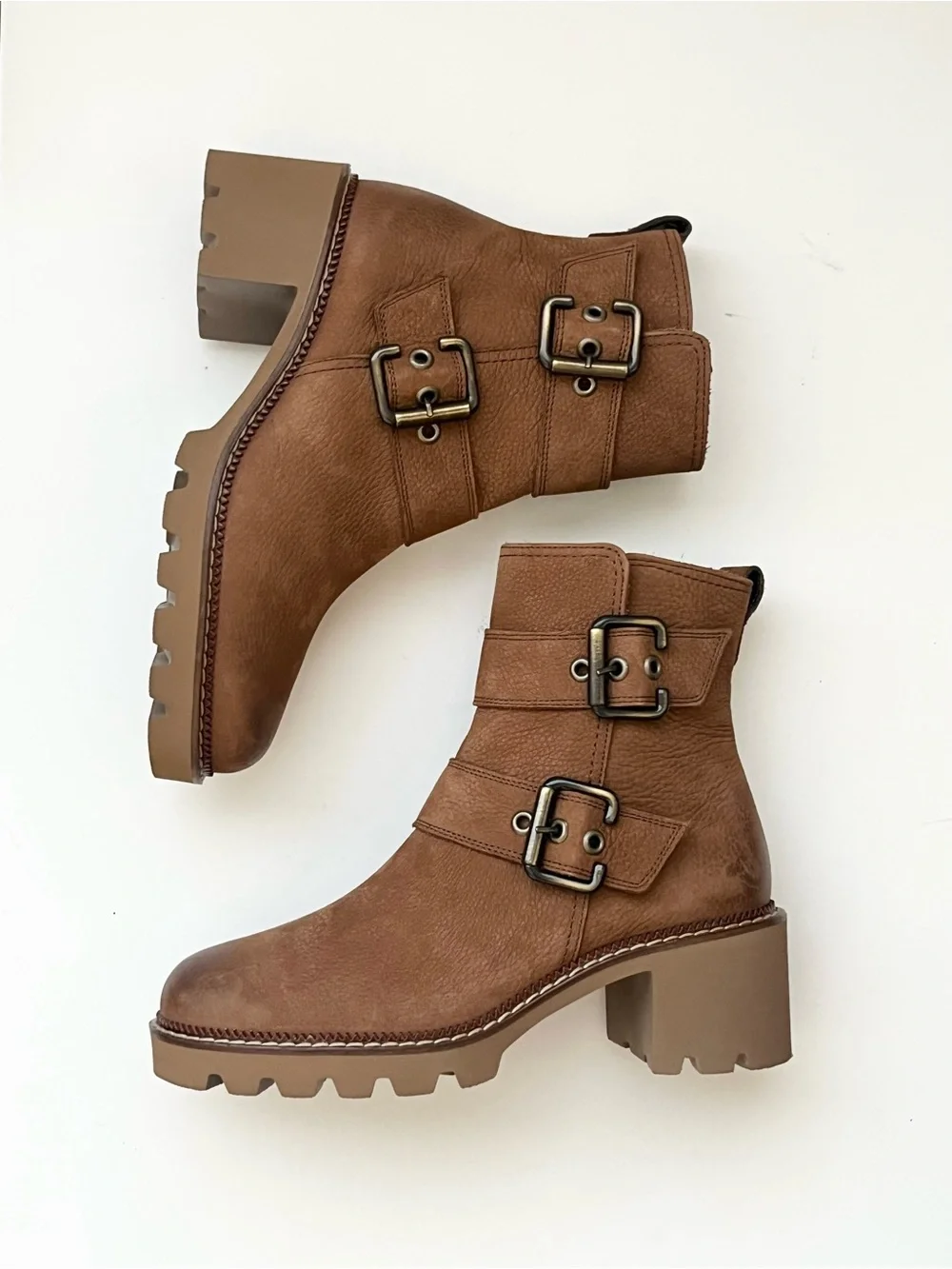 Paul Green Balboa Moto ankle Boots distressed suede leather NEW US 6